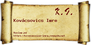 Kovácsovics Imre névjegykártya